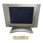 Vtg. Lcd Tv Zenith Philips L15V36 Swiveling Base Silver Gaming W/remote. Fixed Price $62.06.