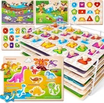 Synarry Wooden Puzzles For Toddlers 6 Set Alphabet Number Shape Animal Learning. Fixed Price $67.99.