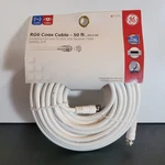 Ge 50 Ft RG6 Coax Cable White New Connection For Tv, Dvd, Vcr, Receiver, Audio. Fixed Price $20.00.
