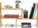 Natural Bamboo Desktop Organizer, Attractive Design, Stand Shelf For Books, Acce. Fixed Price $27.01.