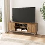 Walnut Tv Stand With Line Groove Design, 47.2" Mid Century Modern Media Co.... Fixed Price $200.12.