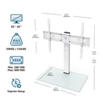 Fitueyes Table Top Stand For 50-85 Inch Tempered Glass Base Up 110 Lbs. Fixed Price $119.85.