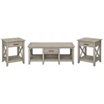 Bush Furniture Key West Coffee With Set 2 End Tables In Washed Gray. Fixed Price $529.99.