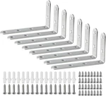 Alise 8 Pack Floating Shelf Brackets,brushed Nickel Heavy Duty Corner. Fixed Price $25.99.
