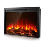 Electric Fireplace Insert, 40" Recessed & Wall Mount W/ Adj. Flame, Log, Temp,. Fixed Price $314.91.