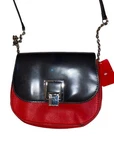 Ivanka Trump Black Red With Silver Toned Chain Strap Crossbody/handbag. Fixed Price $20.97.