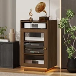 5-TIER Media Cabinet Glass Door Led Lights Adjustable Shelf Cable Management. Fixed Price $143.99.