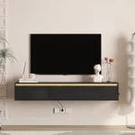 High Gloss Floating Tv Stand, Led Lights & Power Outlet, Wall Mount. Fixed Price $198.88.