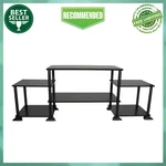 Mainstays No Tools Stand For Up 40", True Black Oak Finish, Modern New. Fixed Price $39.99.