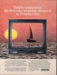 Toshiba Flat Screen Color Television Innovation Electronics Print Ad 1986. Fixed Price $11.59.