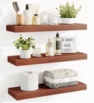 Fixwal Floating Wall Shelves 3-PACK Walnut With Invisible Brackets. Fixed Price $49.99.