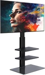 Swivel Stand With Mount For 37-75 Inch Black Tempered Glass Base. Fixed Price $158.99.