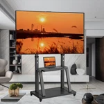 Universal 32"-100" Floor Tv Stand Mobile Cart Mount Max Hold 80KG Easy Moving. Fixed Price $93.95.