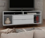 Rockefeller 63" Wide Matte White 4-SHELF 2-DRAWER Tv Stand. Fixed Price $339.91.