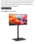 Rfiver Swivel Floor Tv Stand Mount, Adjustable Height, 32"-60" Width, 88 Lbs. Fixed Price $60.49.