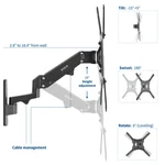 Vivo Black Premium Aluminum Single Tv Wall Mount Arm For Screens Up To 55". Fixed Price $69.99.