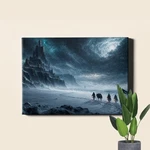 Winter Fantasy Caravan To Cliff Fortress Wall Art Cinematic Epic Journey. Fixed Price $11.17.