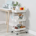Honey-can-do 3-TIER Rolling Craft Cart With Handle Storage Organizer White New. Fixed Price $31.47.