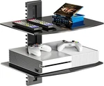 Wali Floating Tv Shelf 2 Tier Wall Mount For Dvd Player Cable Box Black Glass. Fixed Price $38.99.
