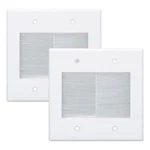 2 Gang Brush Wall Plate Management Kit For Tv Coaxial Hdmi Ethernet Cables. Fixed Price $15.88.