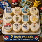 Set Of 12 Pokemon Edible Wafer Paper Image Rounds, Pre Cut, Choose Size. Fixed Price $13.00.