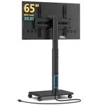 Ax Waber Mobile Tv Stand With Power Outlets, Floor Outlet, Black. Fixed Price $127.74.