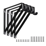 Home Master Hardware Heavy Duty Closet Shelf Rod Brackets, Wall 4 Pack Black. Fixed Price $45.55.