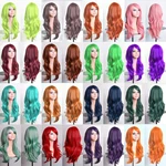 70CM Long Pink Purple Wavy Synthetic Cosplay Wig Fake Hairpieces For Women. Fixed Price $19.99.