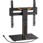 Perlegear Universal Swivel Tv Stand With Power Outlet, 32-65 Inch, Black. Fixed Price $74.84.