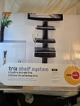 Omnimount Shelf Tria Black 3 Adjustable Tempered Glass Shelves Cable Management. Fixed Price $200.00.