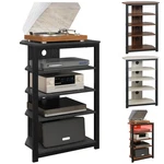 Homcom Tv Stand With Lights, 4-TIER Storage Shelves Steel Frame. Fixed Price $78.99.