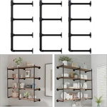 Ycco Industrial Pipe Shelf Brackets Wall Black 3PCS 4-TIER W/o Planks. Fixed Price $79.00.