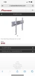 Pioneer PWM-F110 Tv Wall Mount Bracket. Fixed Price $50.00.