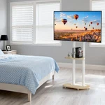 Mobile Stand Fr 40-75 Lcd Led Height Adjustable Floor Cart W/ Shelves. Fixed Price $79.92.