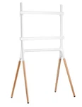 Pout EYES16 Quadpod Easel Tv Stand Height Adjustable 49-70" 88LBS White/walnut. Fixed Price $70.00.