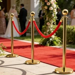 6 Pcs Velvet Stanchion Decorations 5FT Crowd Control Ropes Safety Barrier. Fixed Price $29.77.