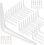 Zoenhou 24 Packs 10 X 8 Inch White Shelf Brackets, Heavy Duty L-bracket Supports. Fixed Price $40.08.