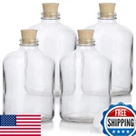 Juvitus 16 Oz Clear Glass Boston Round Bottle Cork Stopper Closure 4 Pack. Fixed Price $42.44.