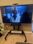 Lg Samsung W/ Rolling Stand & Soundbar Clean Setup Ready To Use. Fixed Price $400.00.