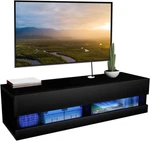 Wall-mounted Floating Tv Shelf Stylish Black Entertainment Center With Storage. Fixed Price $98.99.