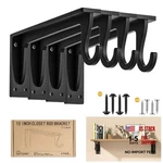 Closet Rod Brackets Heavy Duty Support 400 Lbs Inch 10IN-4PC-BLACK. Fixed Price $66.50.