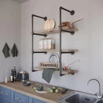 2PC 42" TALL,12" Deep Industrial Wall Mount Iron Pipe Shelf Shelves Shelving .... Fixed Price $88.00.