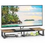45" Tv Shelf Riser For 3260 Inch With Solid Black Construction And Rustic Bro. Fixed Price $75.14.