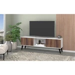 Manhattan Comfort Doyers Wood Stand Up To 60" In White/nut Brown. Fixed Price $176.12.