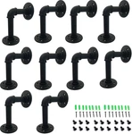 (10PC, 3.9"X5.9" Industrial Pipe Shelf Brackets For 6 8 12 Inches Board, Iron. Fixed Price $57.99.