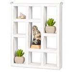Ilyapa Rustic Wood Knick Knack Floating Shelf Weathered White - Wall Mounted .... Fixed Price $58.54.