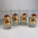 Lot 4 Culver Yule Bear Highball Glasses 12OZ Frosted Christmas Gold Rim 609-02. Fixed Price $29.99.