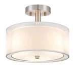 Folksmate 3-LIGHT Semi Flush Mount Ceiling Light, 16" Fabric Drum Shade. Fixed Price $149.98.