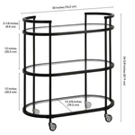 Henn&hart 30" Blackened Bronze Metal/glass Bar Cart. Fixed Price $208.99.