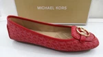 Michael Kors Lillie Moccasin Flat Shoes Mini Mk Logo Crimson Red Size 7. Fixed Price $119.00.